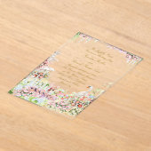 floral french romantic garden chateau swan wedding アクリル招待状 (レイダウン)