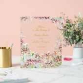 floral french romantic garden chateau wedding アクリルサイン (ウェディング)