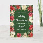 Floral Friend & her Husband Merry Christmas カード (正面)