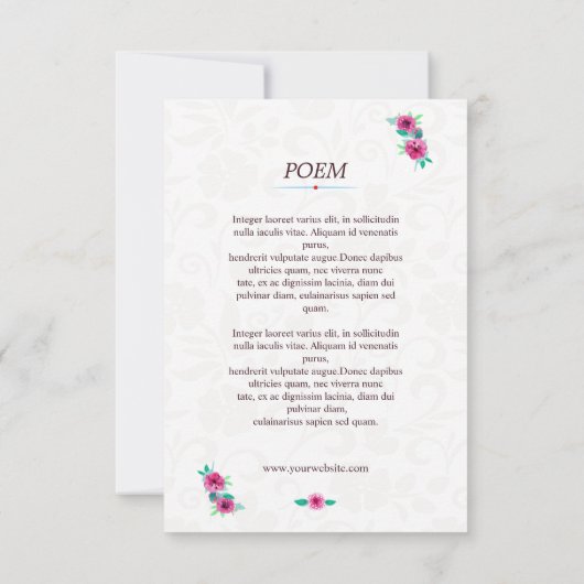 Floral Funeral Prayer Card Template 招待状 (裏面)