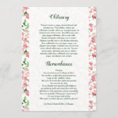 Floral Funeral Program Card Template  プログラム (裏面)