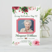 Floral Funeral Program Card Template  プログラム (スタンド正面)