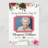 Floral Funeral Program Card Template  プログラム (正面)