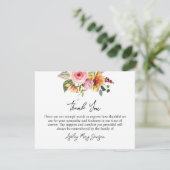 Floral Funeral Thank You Note Card Bereavement サンキューカード (スタンド正面)