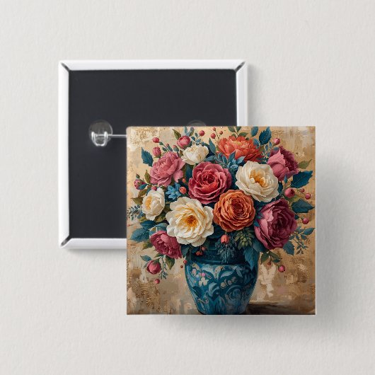 Floral Galore  缶バッジ (正面&裏面)