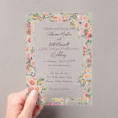 Floral Garden Acrylic Clear Wedding Invitation アクリル招待状 (インサイチュ (ポータブル))