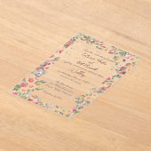 Floral Garden Acrylic Clear Wedding Invitation アクリル招待状 (レイダウン)