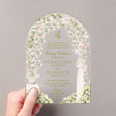 floral garden arch monogram wedding アクリル招待状 (インサイチュ (ポータブル))