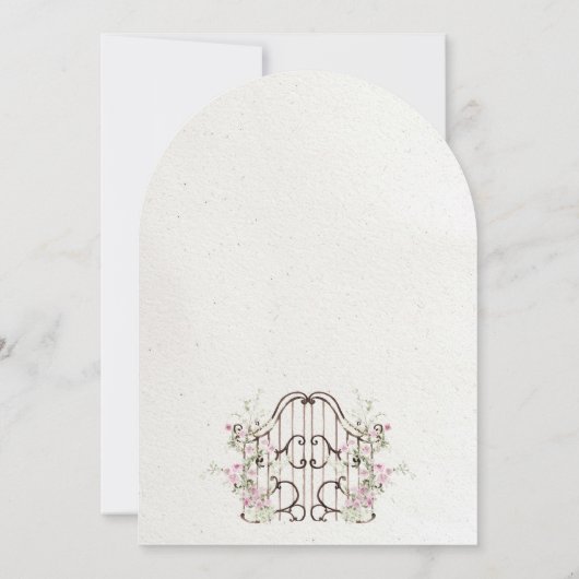 floral garden arch monogram wedding 招待状 (裏面)