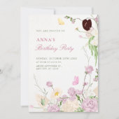 Floral garden birthday 招待状 (正面)