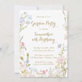 Floral Garden Birthday Invitation Spring 招待状
