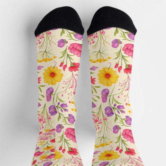 Floral Garden Crew Socks ソックス (上部)