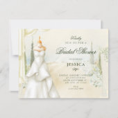 Floral garden dress bridal shower 招待状 (正面)