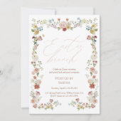 Floral Garden Easter Brunch Elegant Spring Family  招待状 (正面)