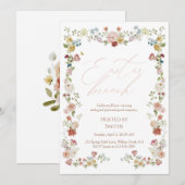 Floral Garden Easter Brunch Elegant Spring Family  招待状 (正面/裏面)