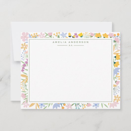 Floral Garden Frame Note Card 招待状 (正面)