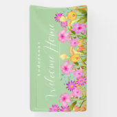 Floral Garden Green Welcome Home 横断幕 (縦)