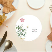 Floral Garden Greenery Drink Coaster ラウンドペーパーコースター