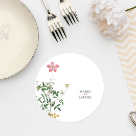 Floral Garden Greenery Drink Coaster ラウンドペーパーコースター