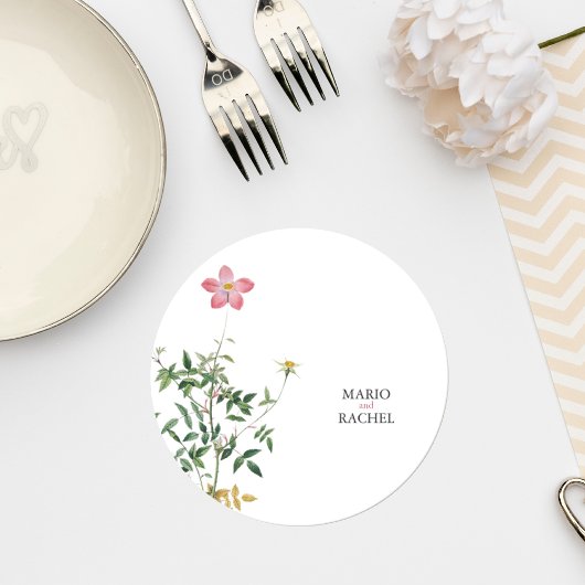 Floral Garden Greenery Drink Coaster ラウンドペーパーコースター