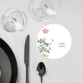 Floral Garden Greenery Drink Coaster ラウンドペーパーコースター