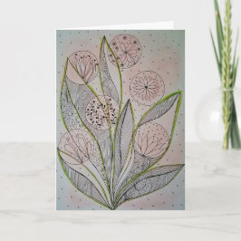  Floral Garden Mixed Media Folded Greeting Card カード