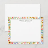 Floral Garden Monogram Note Card 招待状 (正面/裏面)
