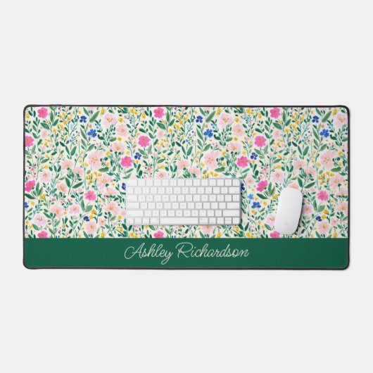 Floral Garden Personalized Desk Mat デスクマット (キーボード&マウス)