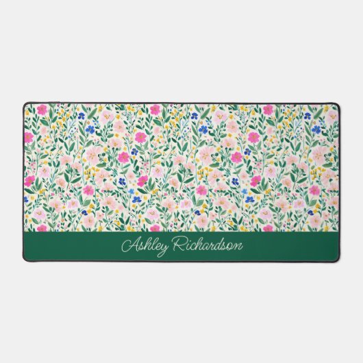 Floral Garden Personalized Desk Mat デスクマット (正面)