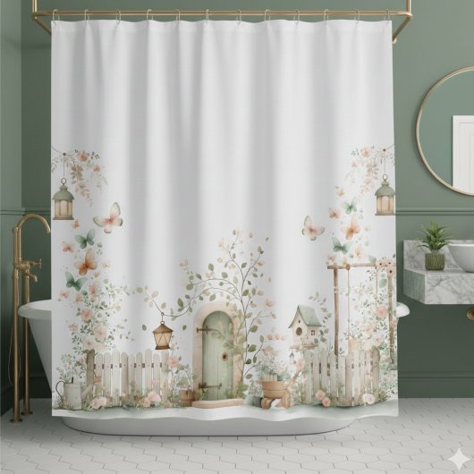 Floral Garden Shower Curtain シャワーカーテン