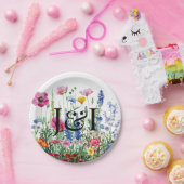 Floral garden wedding ペーパープレート (パーティー)