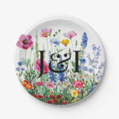 Floral garden wedding ペーパープレート (正面)