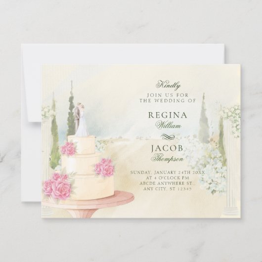 Floral garden wedding decoration 招待状 (正面)