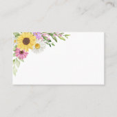 Floral Garden Wildflower Sunflower Daisy Wedding  プレイスカード (正面)