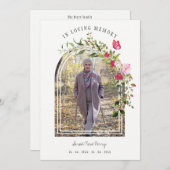 Floral Garland Butterflies Memorial Dear Ones 招待状 (正面/裏面)