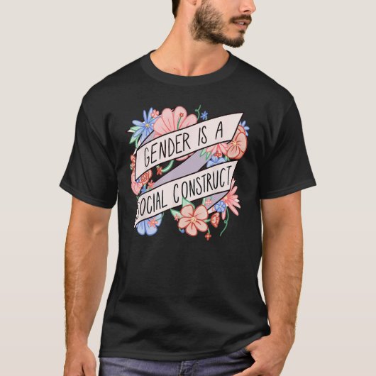 Floral Gender Is A Social Construct Transgender Da Tシャツ (正面)