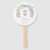 Floral Gender Reveal Fan - Team Girl ハンドファン (正面)