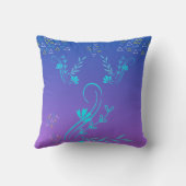 Floral Geometric Gradient Throw Pillow 16" x 16" クッション (裏面)