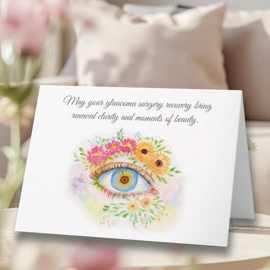 Floral Get Well Glaucoma Surgery with Peonies  カード