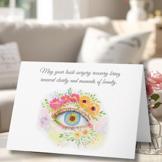 Floral Get Well Lasik Surgery with Peonies カード