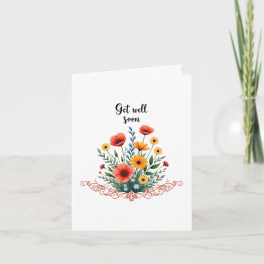 Floral Get Well Soon Card カード (正面)