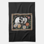 Floral Ghost Fall Boho Halloween 2 キッチンタオル (縦)