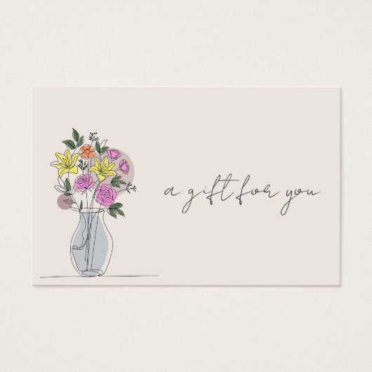 Floral Gift Certificate Card for Small Businesses (正面)