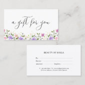 Floral Gift Certificate Card for Small Businesses 名刺 (正面/裏面)