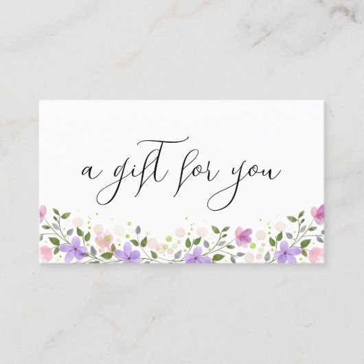 Floral Gift Certificate Card for Small Businesses 名刺 (正面)
