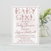 Floral Girl Baby Shower Invitation 招待状 (スタンド正面)