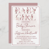 Floral Girl Baby Shower Invitation 招待状 (正面/裏面)
