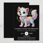 Floral Glow Pup Birthday Invitation 招待状 (正面/裏面)