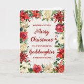 Floral Goddaughter and her Husband Merry Christmas カード (正面)