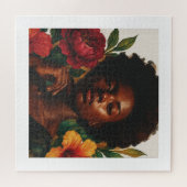 Floral Goddess Afrocentric Portrait Jigsaw Puzzle ジグソーパズル (横)